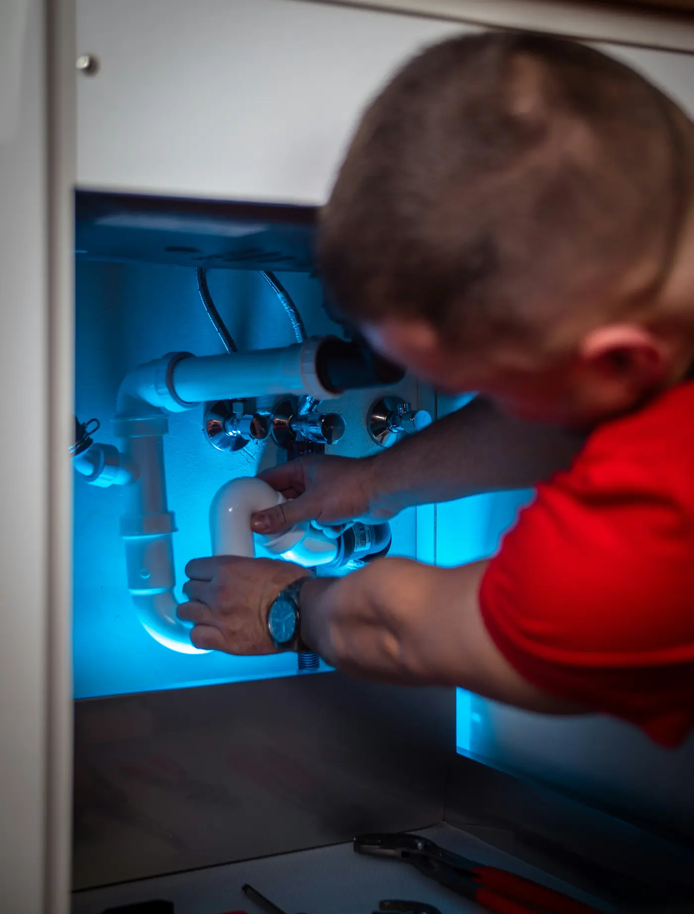 Plumbing team at work